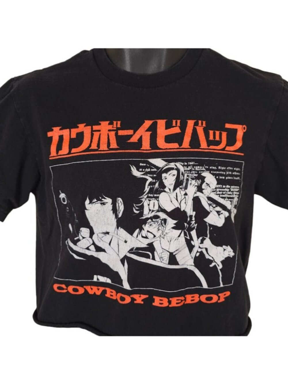 Cowboy Bebop Crop Top T Shirt Womens Size Small Black Japanese Anime Series